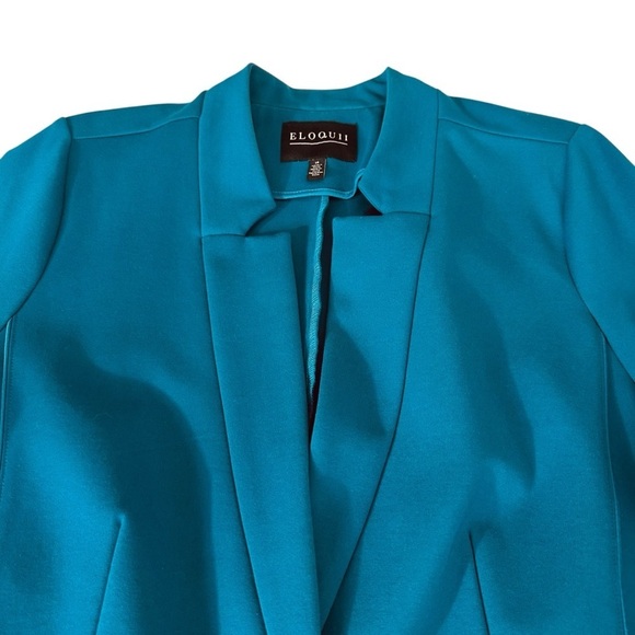ELOQUII ULTIMATE STRETCH ONE BUTTON TAILORED TEAL JACKET SIZE 18 - Picture 6 of 15